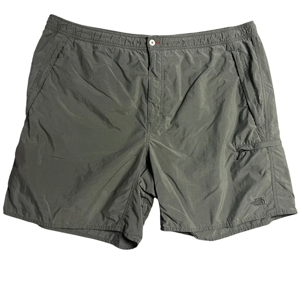 The North Face Cargo Swim Shorts XL Gray Nylon Quick Dry Zip Pocket Hiking Beach